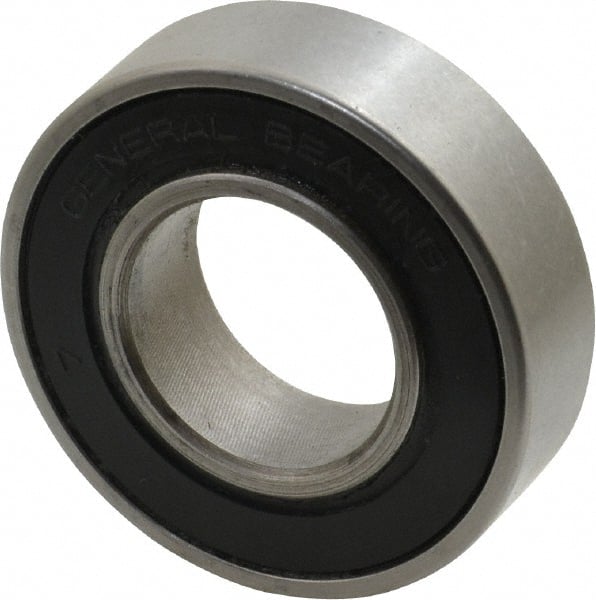 Value Collection - 1" Bore Diam, 2" OD, Double Seal Unground Retainer Type Radial Ball Bearing - 9/16" Wide, 1 Row, Round Bore, 1,749 Lb Dynamic Capacity - Exact Tooling