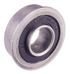 Value Collection - 3/8" Bore Diam, 29/32" OD, Double Seal Unground Retainer Type Radial Ball Bearing - With Flange, 1 Row, Round Bore, 450 Lb Dynamic Capacity - Exact Tooling