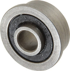Value Collection - 1/4" Bore Diam, 11/16" OD, Double Seal Unground Retainer Type Radial Ball Bearing - With Flange, 1 Row, Round Bore, 300 Lb Dynamic Capacity - Exact Tooling