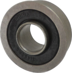 Value Collection - 3/8" Bore Diam, 7/8" OD, Double Seal Unground Retainer Type Radial Ball Bearing - With Flange, 1 Row, Round Bore, 450 Lb Dynamic Capacity - Exact Tooling