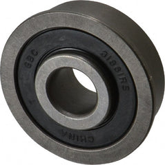 Value Collection - 3/8" Bore Diam, 1-1/8" OD, Double Seal Unground Retainer Type Radial Ball Bearing - With Flange, 1 Row, Round Bore, 691 Lb Dynamic Capacity - Exact Tooling