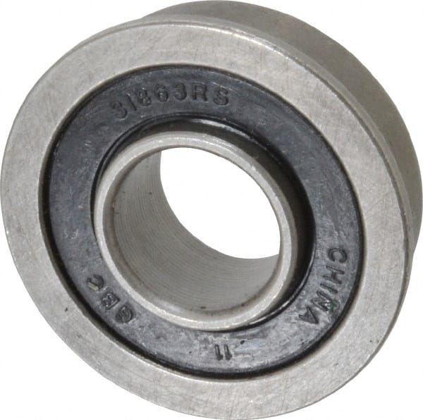 Value Collection - 1/2" Bore Diam, 1-1/8" OD, Double Seal Unground Retainer Type Radial Ball Bearing - With Flange, 1 Row, Round Bore, 691 Lb Dynamic Capacity - Exact Tooling