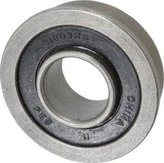 Value Collection - 1/2" Bore Diam, 1-1/8" OD, Double Seal Unground Retainer Type Radial Ball Bearing - With Flange, 1 Row, Round Bore, 691 Lb Dynamic Capacity - Exact Tooling