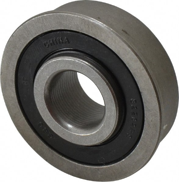 Value Collection - 1/2" Bore Diam, 1-3/8" OD, Double Seal Unground Retainer Type Radial Ball Bearing - With Flange, 1 Row, Round Bore, 915 Lb Dynamic Capacity - Exact Tooling