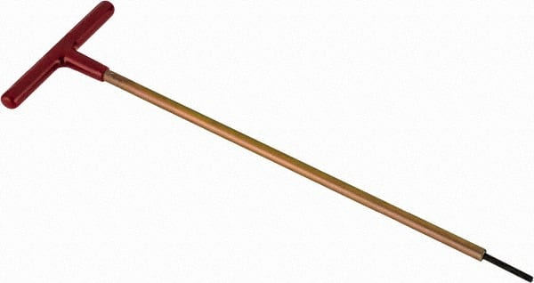 Made in USA - 9/64" Hex, T-Handle, Hex Key - 12" OAL, Chromalloy Steel, Inch System of Measurement - Exact Tooling