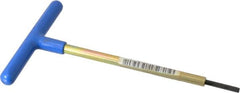 Made in USA - 4mm Hex, T-Handle, Hex Key - 6" OAL, Chromalloy Steel, Metric System of Measurement - Exact Tooling