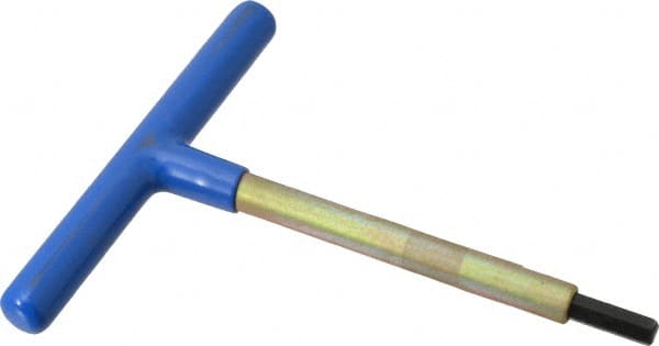 Made in USA - 8mm Hex, T-Handle, Hex Key - 6" OAL, Chromalloy Steel, Metric System of Measurement - Exact Tooling