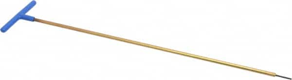 Made in USA - 2.5mm Hex, T-Handle, Hex Key - 18" OAL, Chromalloy Steel, Metric System of Measurement - Exact Tooling