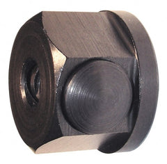 Morton Machine Works - 1/4-20, 1" Flange Diam, 5/8" High, 1" Across Flats, Button Thread Collar Nut - Grade Carbon Steel Steel, Black Oxide Finish, 1/8" Flange Height, TCMAI - Exact Tooling