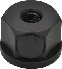 Morton Machine Works - 1/2-13, 1-5/8" Flange Diam, 1-1/8" High, 1-5/8" Across Flats, Button Thread Collar Nut - Grade Carbon Steel Steel, Black Oxide Finish, 1/4" Flange Height, TCMAI - Exact Tooling