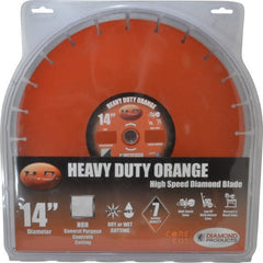 Core Cut - 14" Diam, 1" Arbor Hole Diam, Wet & Dry Cut Saw Blade - Diamond-Tipped, Standard Round Arbor - Exact Tooling