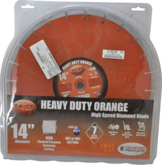 Core Cut - 14" Diam, 20mm Arbor Hole Diam, Wet & Dry Cut Saw Blade - Diamond-Tipped, Standard Round Arbor - Exact Tooling