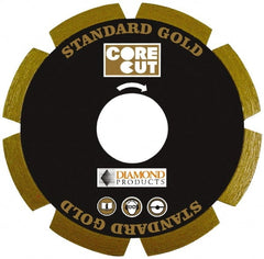 Core Cut - 5-1/2" Diam, 20mm Arbor Hole Diam, Wet & Dry Cut Saw Blade - Diamond-Tipped, Standard Round Arbor - Exact Tooling