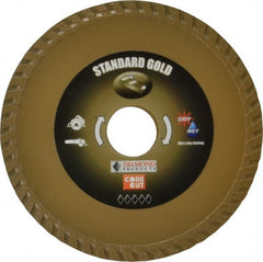 Core Cut - 4-1/2" Diam, 20mm Arbor Hole Diam, Wet & Dry Cut Saw Blade - Diamond-Tipped, Diamond Arbor - Exact Tooling