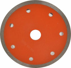 Core Cut - 4" Diam, 5/8" Arbor Hole Diam, Wet & Dry Cut Saw Blade - Diamond-Tipped, Standard Round Arbor - Exact Tooling