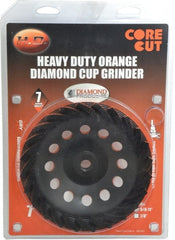 Core Cut - 7" Diam, 3/16" Overall Thickness, Spiral Cup Tool & Cutter Grinding Wheel - Diamond, 8,725 RPM - Exact Tooling