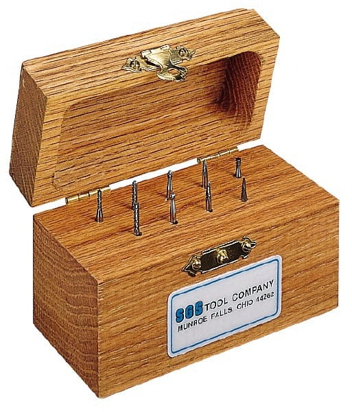 SGS Pro - 9 Piece, 3/32" Shank Burr Set - Tungsten Carbide - Exact Tooling
