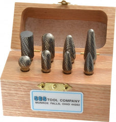 SGS Pro - 8 Piece, 1/4" Shank Burr Set - Tungsten Carbide - Exact Tooling