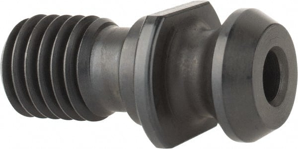 Parlec - A Style, CAT40 Taper, 5/8-11 Thread, 45° Angle Radius, Standard Retention Knob - 1.68" OAL, 0.74" Knob Diam, 0.12" Flange Thickness, 0.64" from Knob to Flange, 0.635" Pilot Diam, 9/32" Coolant Hole, Through Coolant - Exact Tooling