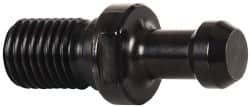 Parlec - C Style, CAT50 Taper, 1-8 Thread, 45° Angle Radius, Standard Retention Knob - 3.31" OAL, 0.904" Knob Diam, 0.41" Flange Thickness, 1.791" from Knob to Flange, 1.026" Pilot Diam - Exact Tooling
