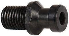 Parlec - D Style, CAT50 Taper, 1-8 Thread, 75° Angle Radius, Standard Retention Knob - 2.88" OAL, 1.1" Knob Diam, 0.2" Flange Thickness, 1.345" from Knob to Flange, 1.026" Pilot Diam, 0.468" Coolant Hole, Through Coolant - Exact Tooling
