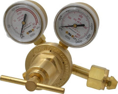 Value Collection - 1,200 CFH Flow Range, 300 CGA Inlet Connection, Female Fitting, 15 Max psi, Acetylene Welding Regulator - 9/16-18 Thread, 15 Max psi Outlet, Left Hand Rotation - Exact Tooling