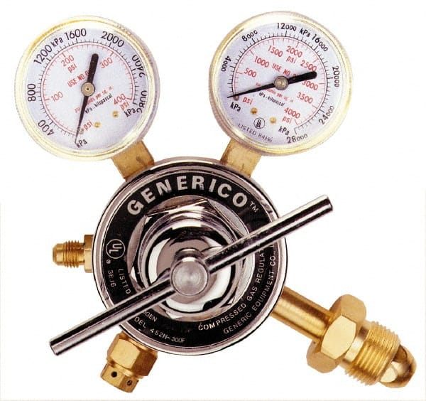 Value Collection - 4,500 CFH Flow Range, 510 CGA Inlet Connection, Male Fitting, 80 Max psi, Propane Welding Regulator - 9/16-18 Thread, 80 Max psi Outlet, Left Hand Rotation - Exact Tooling