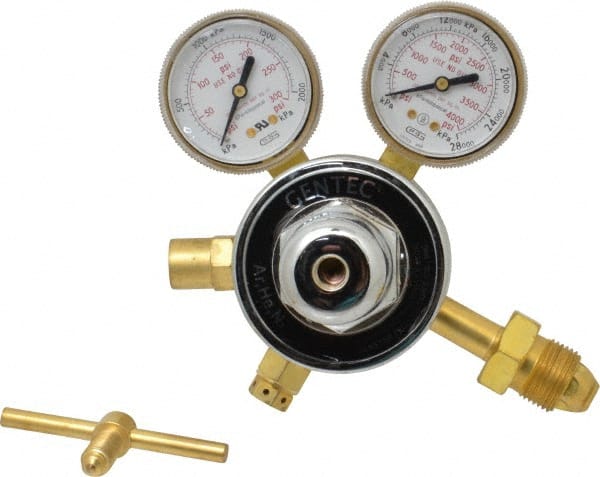 Value Collection - 5,000 CFH Flow Range, 580 CGA Inlet Connection, Male Fitting, 175 Max psi, Inert gas Welding Regulator - 9/16-18 Thread, 175 Max psi Outlet, Right Hand Rotation - Exact Tooling