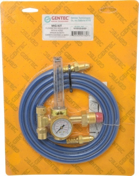 Value Collection - 0 to 70 SCFM Flow Range, 580 CGA Inlet Connection, Male Fitting, 4,000 Max psi, Argon Welding Regulator - 5/8-18 Thread, Right Hand Rotation - Exact Tooling