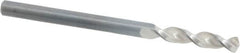 Walter-Titex - #28 130° Parabolic Flute Vanadium High Speed Steel Screw Machine Drill Bit - Bright Finish, Right Hand Cut, 25/32" Flute Length, 2-1/16" OAL, Split Point, Straight Shank - Exact Tooling