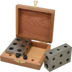 SPI - 0.0001 Squareness Per Inch, Hardened Steel, 1-2-3 Block Setup Block - 0.0002 Inch Overall Tolerance, 5/16 - 18 Inch Tapped Hole Size, 55-60 Rc Hardness, Sold As Matched Pair - Exact Tooling