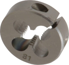 OSG - 1/4-28 UNF Thread, 13/16" Outside Diam High Speed Steel Round Die - 1/4" Thick, Right Hand Thread, Adjustable - Exact Tooling