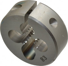 OSG - 1/4-20 UNC Thread, 1" Outside Diam High Speed Steel Round Die - 3/8" Thick, Right Hand Thread, Adjustable - Exact Tooling