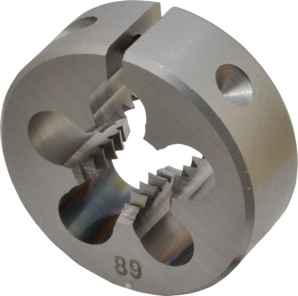 OSG - 3/8-16 UNC Thread, 1" Outside Diam High Speed Steel Round Die - 3/8" Thick, Right Hand Thread, Adjustable - Exact Tooling