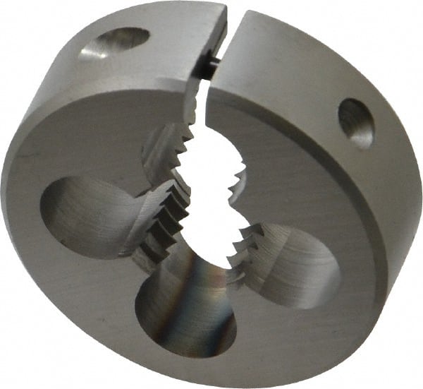OSG - 1/2-13 UNC Thread, 1-1/2" Outside Diam High Speed Steel Round Die - 1/2" Thick, Right Hand Thread, Adjustable - Exact Tooling