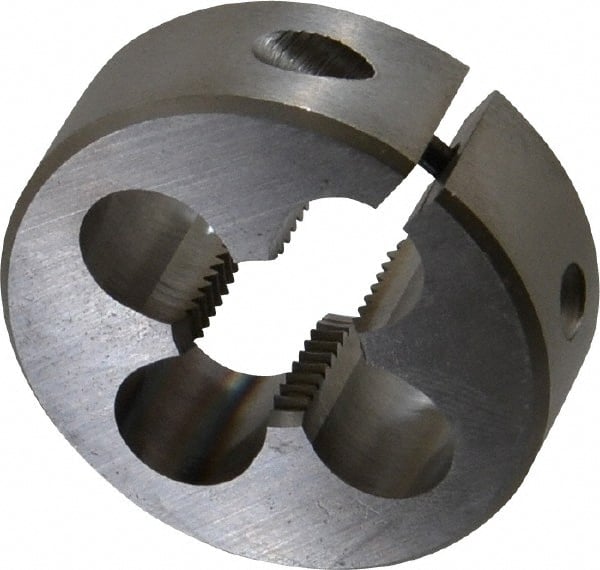 OSG - 1/2-20 UNF Thread, 1-1/2" Outside Diam High Speed Steel Round Die - 1/2" Thick, Right Hand Thread, Adjustable - Exact Tooling