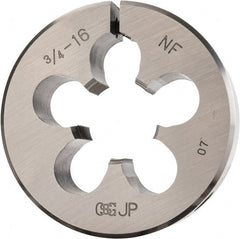OSG - 3/4-16 UNF Thread, 2" Outside Diam High Speed Steel Round Die - 5/8" Thick, Right Hand Thread, Adjustable - Exact Tooling