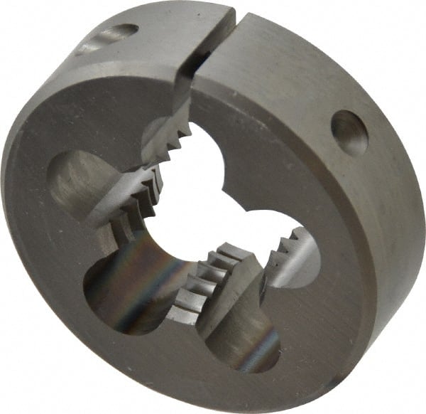 OSG - 7/8-9 UNC Thread, 2" Outside Diam High Speed Steel Round Die - 5/8" Thick, Right Hand Thread, Adjustable - Exact Tooling