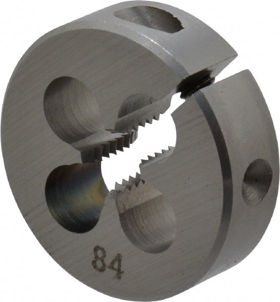 OSG - #10-32 UNF Thread, 13/16" Outside Diam High Speed Steel Round Die - 1/4" Thick, Right Hand Thread, Adjustable - Exact Tooling