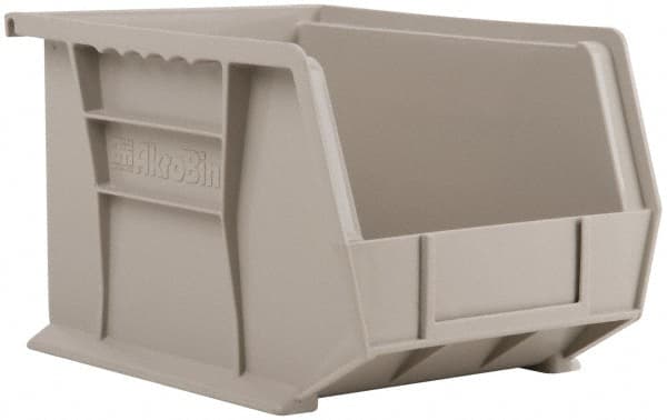 Akro-Mils - 50 Lb. Load Capacity, 10-3/4" Deep, Gray Polymer Hopper Stacking Bin - 7" High x 8-1/4" Wide x 10-3/4" Long - Exact Tooling