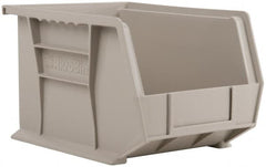 Akro-Mils - 50 Lb. Load Capacity, 10-3/4" Deep, Gray Polymer Hopper Stacking Bin - 7" High x 8-1/4" Wide x 10-3/4" Long - Exact Tooling