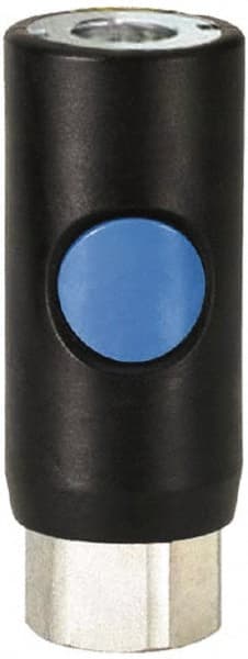 Prevost - 1/4 Female NPT Industrial Pneumatic Hose Safety Coupler - Composite, 3/8" Body Diam - Exact Tooling