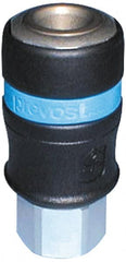 Prevost - 3/8 Female NPT Industrial Pneumatic Hose Safety Coupler - Composite, 1/2" Body Diam - Exact Tooling