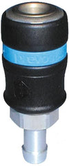 Prevost - Hose Barb Industrial Pneumatic Hose Safety Coupler - Fiber Glass, 1/2" Body Diam, 3/8" Hose ID - Exact Tooling