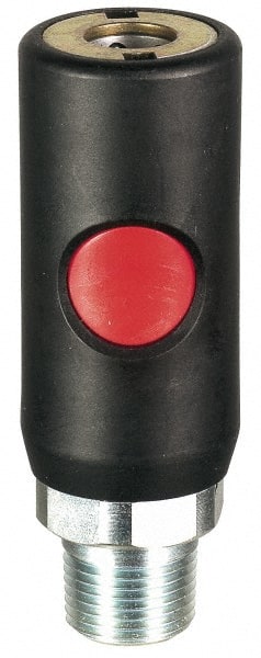 Prevost - 3/8 Male NPT Tru-Flate Automotive Pneumatic Hose Safety Coupler - Composite, 1/4" Body Diam - Exact Tooling