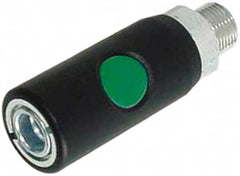 Prevost - 1/2 Male NPT European High Flow Pneumatic Hose Safety Coupler - Composite, 7.2mm Body Diam - Exact Tooling