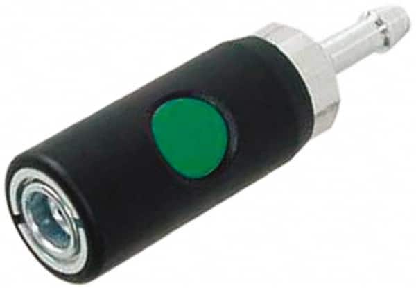Prevost - Hose Barb European High Flow Pneumatic Hose Safety Coupler - Composite, 7.2mm Body Diam, 1/2" Hose ID - Exact Tooling