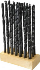 Interstate - 1/8 to 1/2", 118° Point, Oxide Finish, High Speed Steel Aircraft Extension Length Drill Bit Set - Exact Tooling