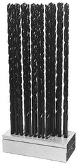 Interstate - 1/8 to 1/2", 118° Point, Oxide Finish, High Speed Steel Aircraft Extension Length Drill Bit Set - Exact Tooling
