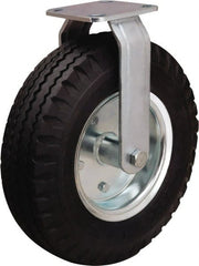 Hamilton - 12" Diam, Rubber Rigid Caster - 500 Lb Capacity, Top Plate Mount, 4" x 4-1/2" Plate, Precision Ball Bearing - Exact Tooling